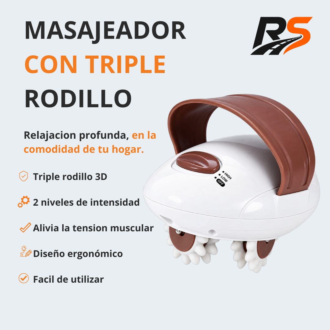 Masajeador con triple rodillo