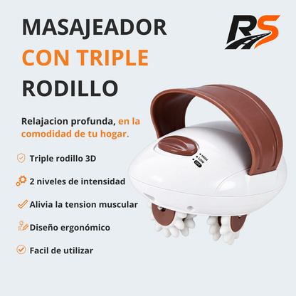 Masajeador con triple rodillo